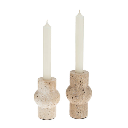 Nora Travertine Candle Holder