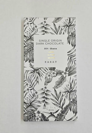 KARAT CHOCOLATE 80% Ghana Dark Chocolate, 80g