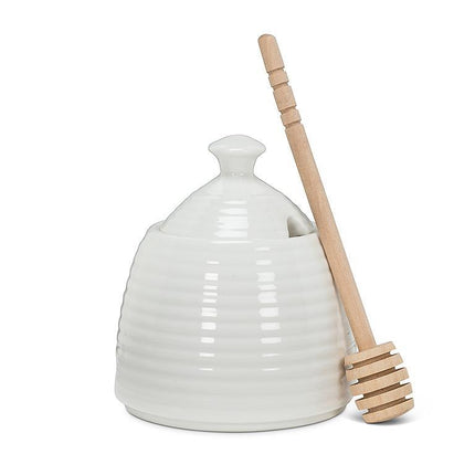 Bone China Honey Pot w/Dauber
