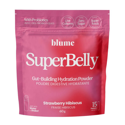 BLUME Gut-Building Hydration Powder, Strawberry Hibiscus