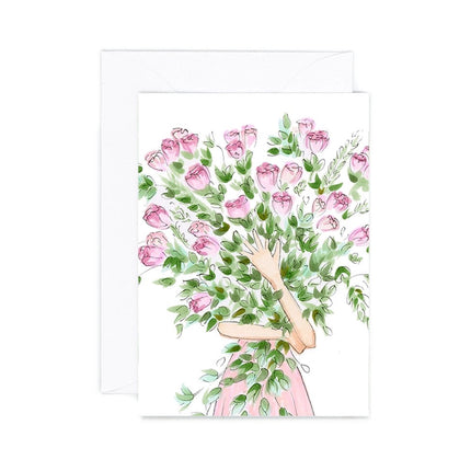 ALMEIDA ILLUSTRATIONS Pink Rose Bunches (Mini Card)