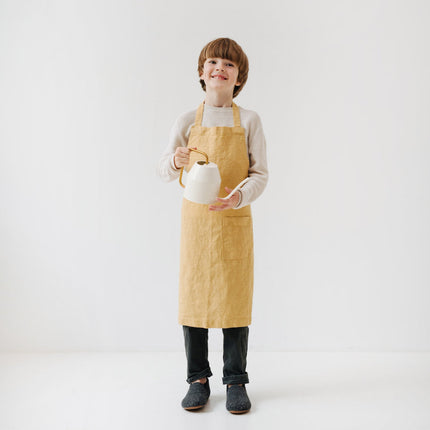 Kids' Linen Daily Apron, Honey