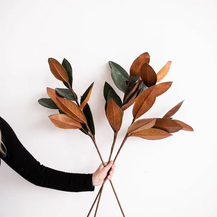 Faux Magnolia Branch, Single Stem