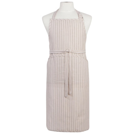 Linen/Modal Blend Apron, Olive Stripe