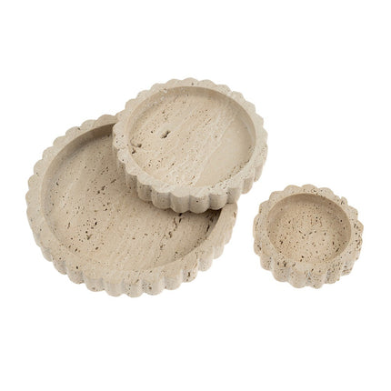 Hand-Carved Travertine Dish