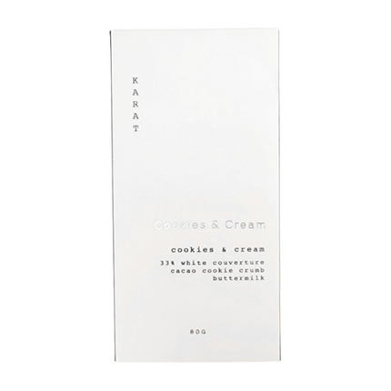 KARAT CHOCOLATE Cookies & Cream Bar, 80g.