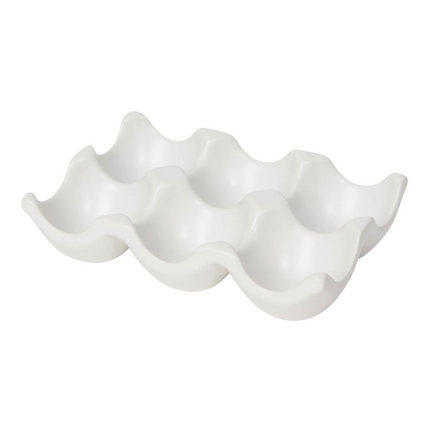 Matte Ceramic Egg Crate, 6-Hole