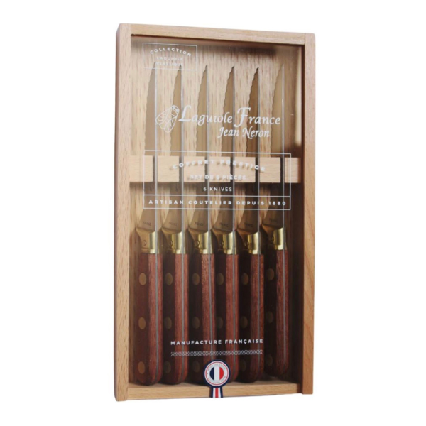 LAGUIOLE Laiton Knives in Wood - Set of 6
