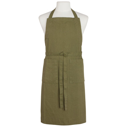 100% Stonewashed Apron, Olive Green