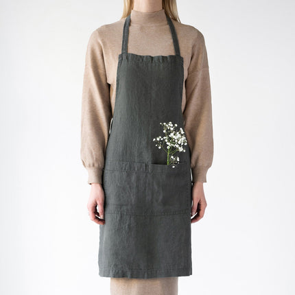 Linen Daily Apron, Forest Green