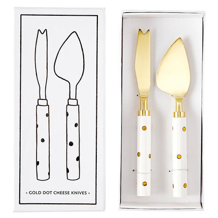 Gold Dot Cheese Knife Set