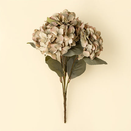 Faux Hydrangea Spray, Vintage Green