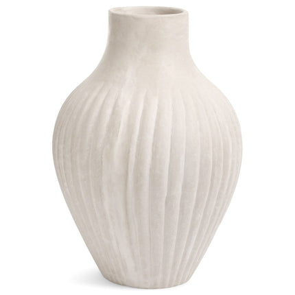 Fluted Paper Mache Vase