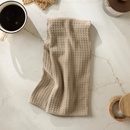 GEOMETRY Waffle Weave Truffle Tea Towel