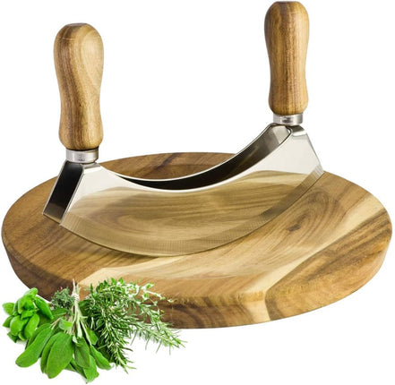 Acacia Wood Mezzaluna Set