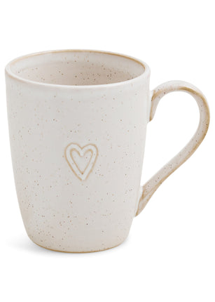 Embossed Heart Porcelain Mug