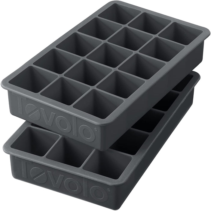 TOVOLO Perfect Cube Silicone Ice Cube Trays, Set of 2