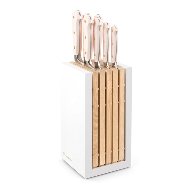 WUSTHOF Classic Pink Himalayan Salt 8-pc White Knife Block Set