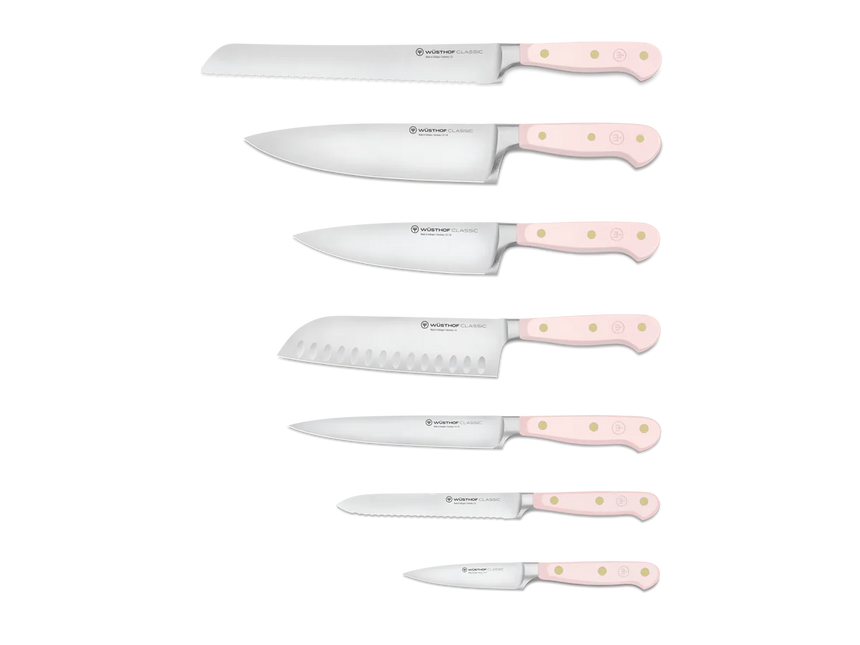 WUSTHOF Classic Pink Himalayan Salt 8-pc White Knife Block Set