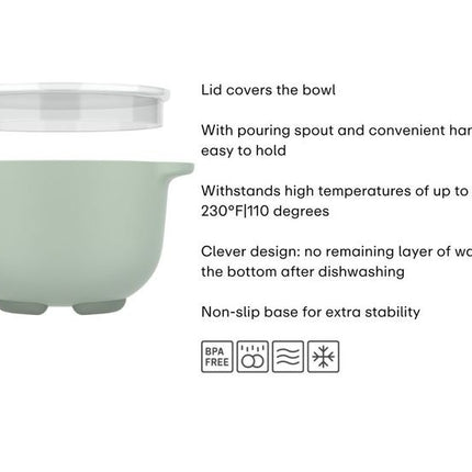 MEPAL Lidded Chef-It Mixing Bowl, Chalk, 1500ml