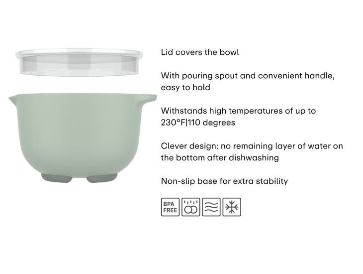 MEPAL Lidded Chef-It Mixing Bowl, Chalk