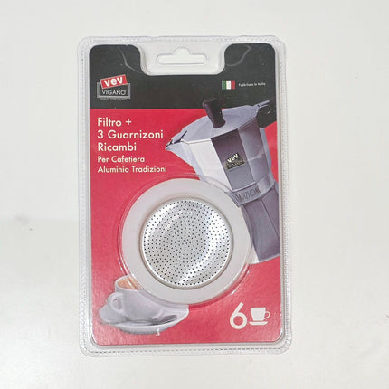 VEV VIGANO Bialetti Filter Plate and 3 Rubber Rings