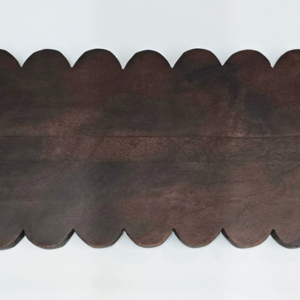Mangowood Scalloped Board, Walnut Finish