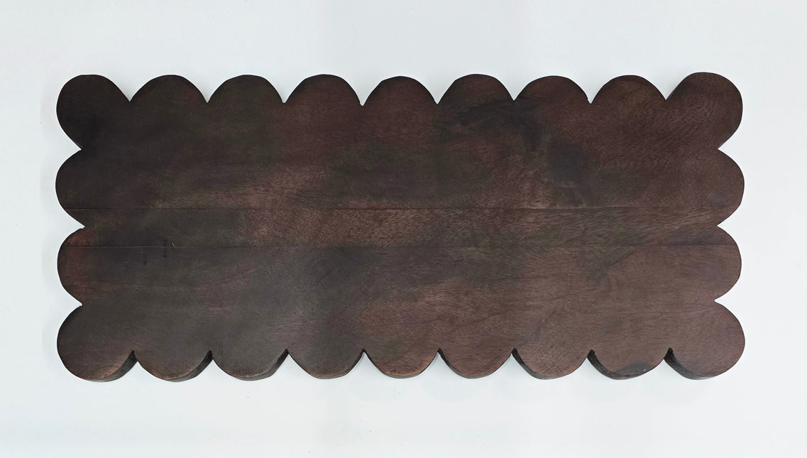 Mangowood Scalloped Board, Walnut Finish