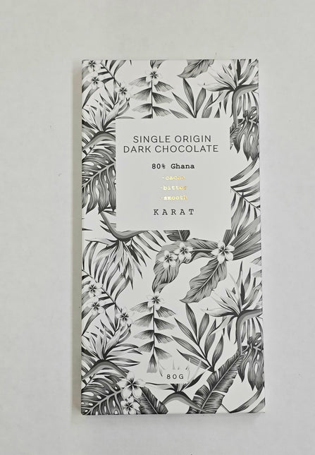 KARAT CHOCOLATE 80% Ghana Dark Chocolate, 80g