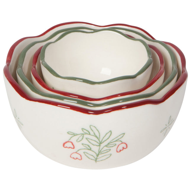 Camellia Stoneware Nesting Bowls, Set of 4