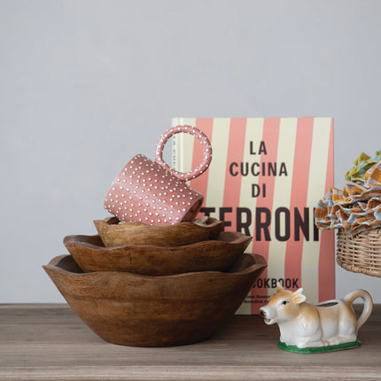 Scalloped Mango Wood Bowls