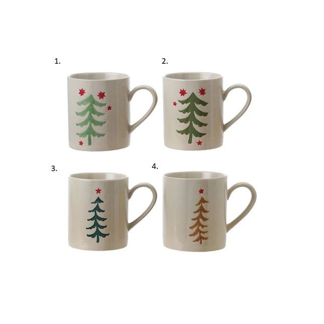 Handpainted Stoneware Tree Mug