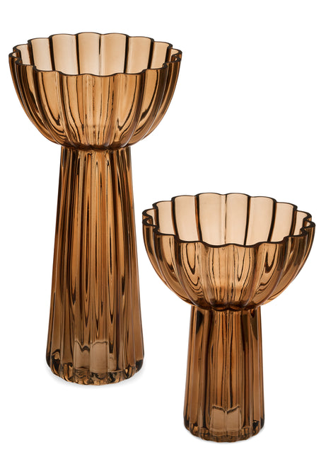 Ribbed Glass Vase