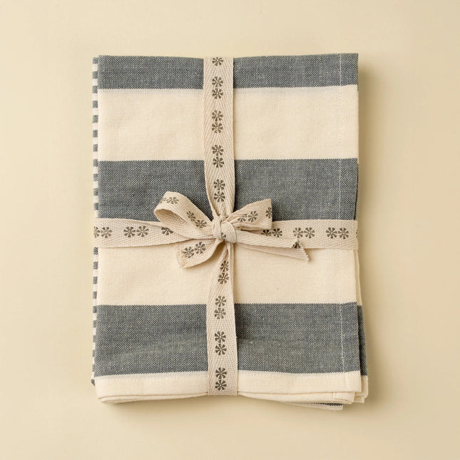 Hampton Stripe Tea Towels S/2