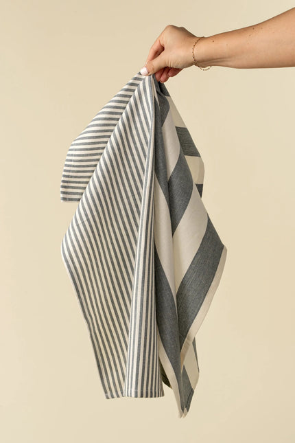 Hampton Stripe Tea Towels S/2