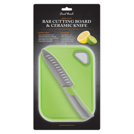Bar Cutting Board & Ceramic Knife Set