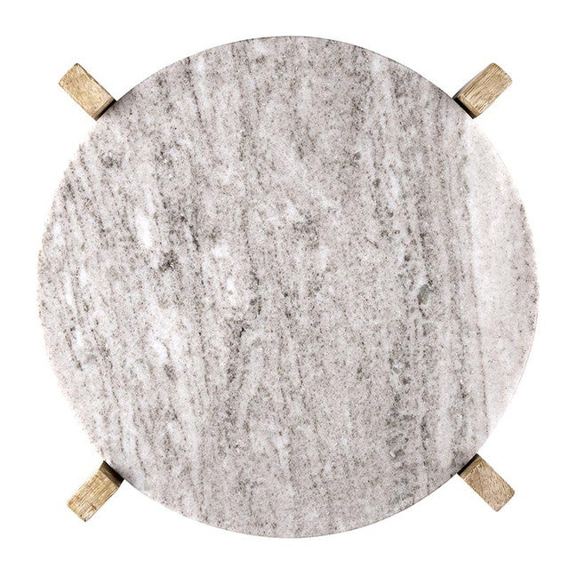 Beige Marble Board on Wooden Stand