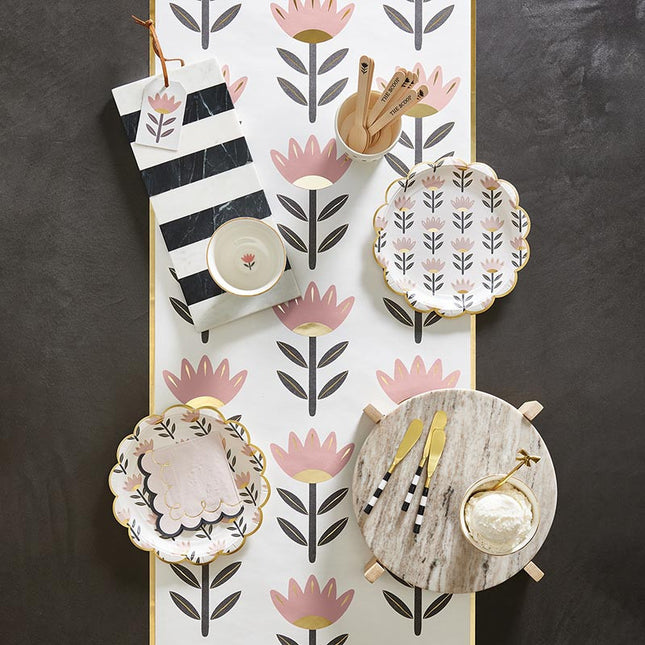 Beige Marble Board on Wooden Stand