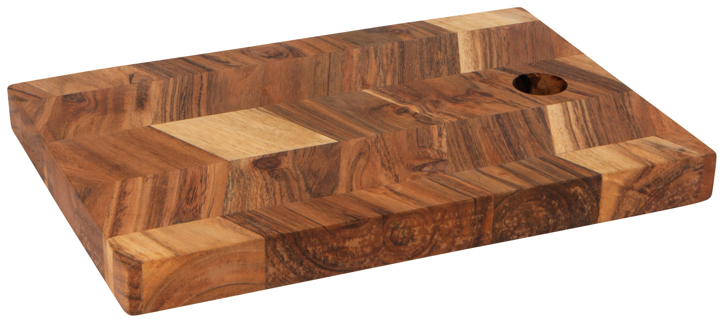 Acacia Chevron Serving Board, 10.25"