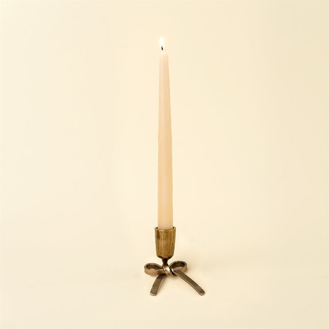 Gold Bow Candle Holder