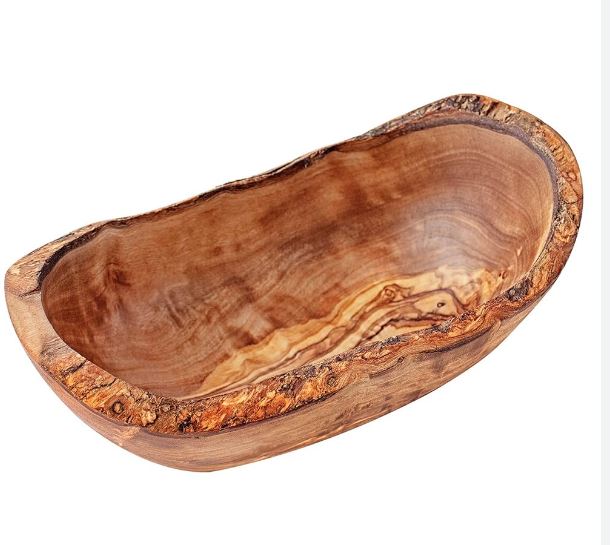 Olive Wood Rustic Serving Bowl