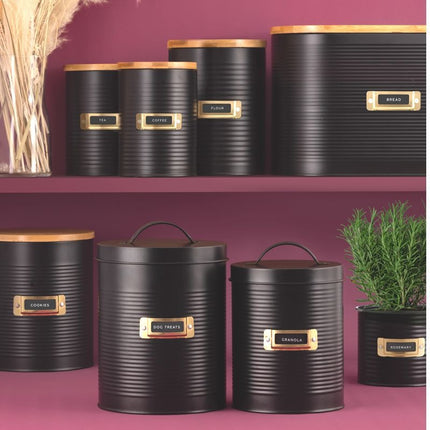 Matte Black Enamel Bread/Storage Bin