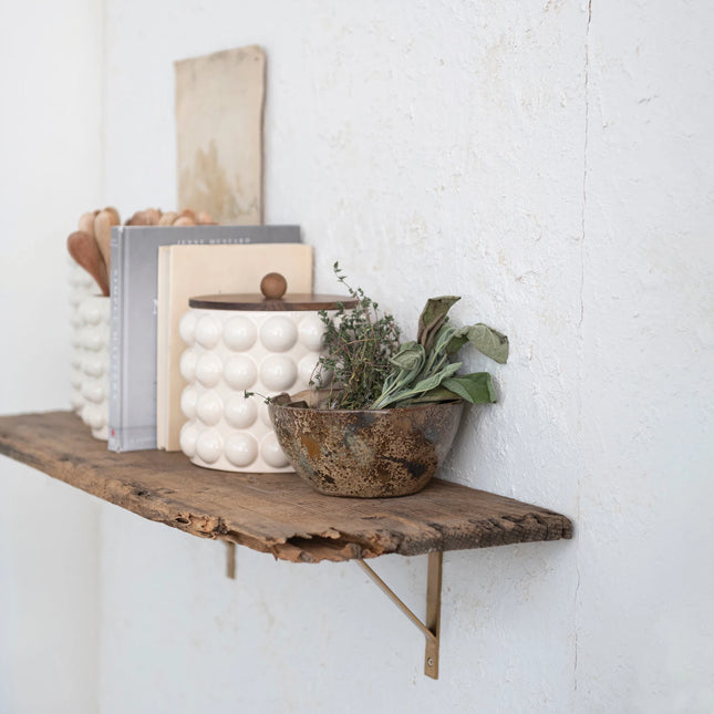 Stoneware Canister w/Raised Dots