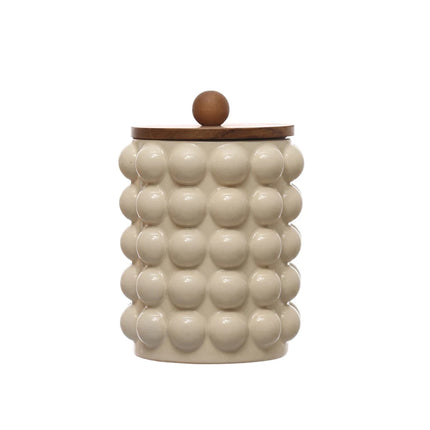 Stoneware Canister w/Raised Dots