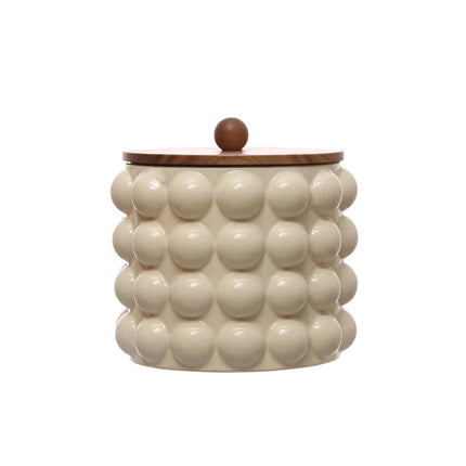 Stoneware Canister w/Raised Dots