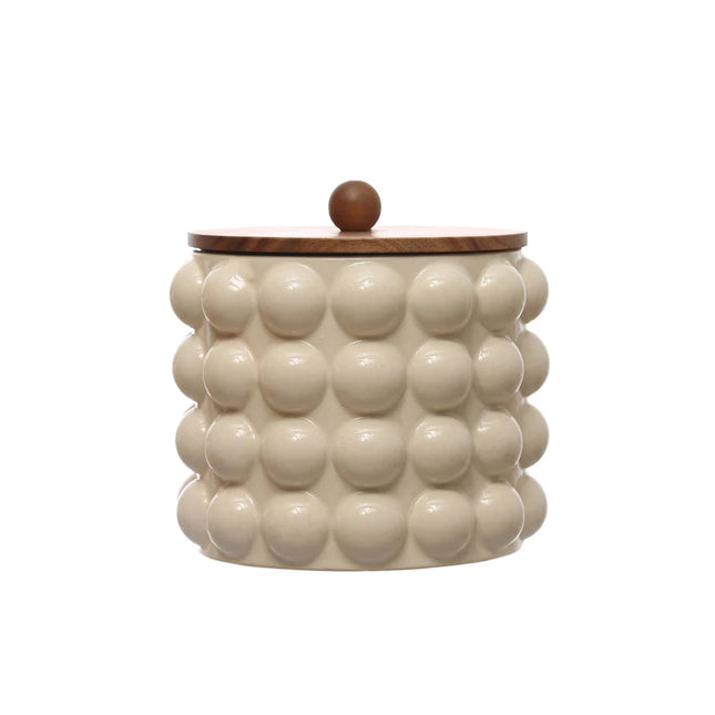 Stoneware Canister w/Raised Dots