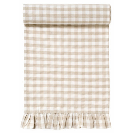 Gingham Ruffled Table Runner
