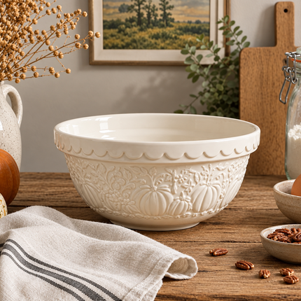 MASON CASH Mixing Bowl, Cream Pumpkin