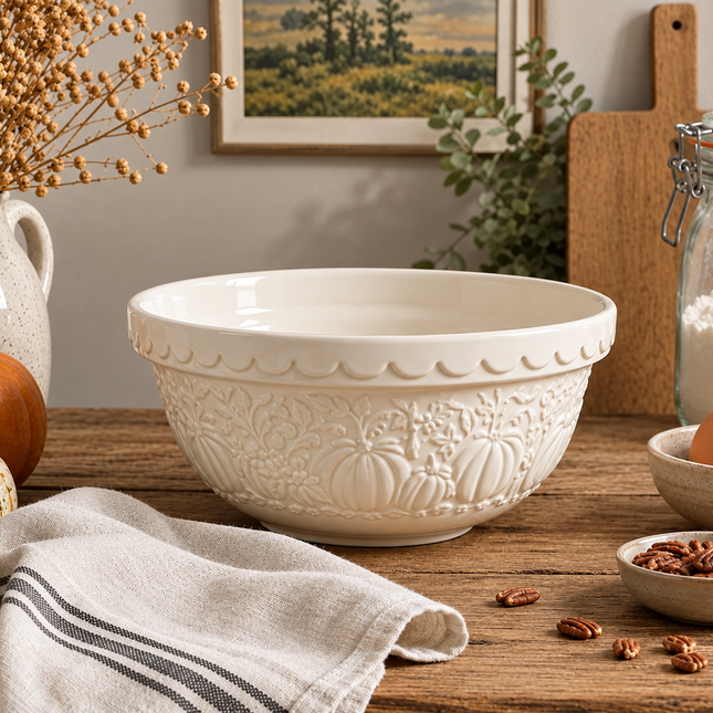 MASON CASH Mixing Bowl, Cream Pumpkin