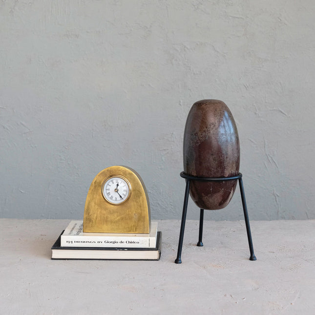 Arched Metal Mantel Clock
